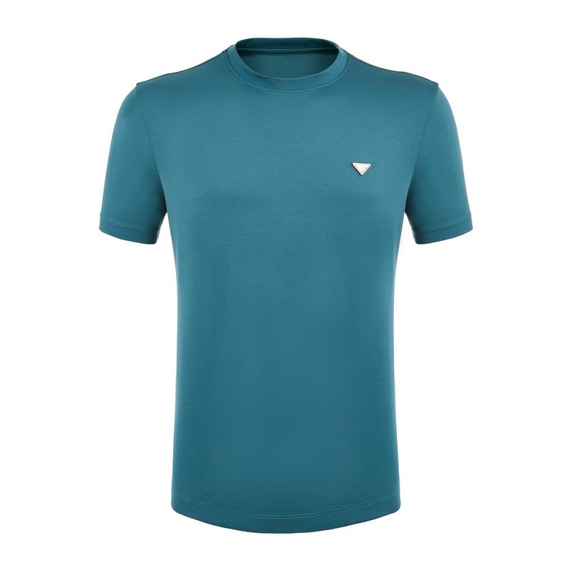 T-shirt maschile in bianco a colori solidi con logo personalizzato stampato in tessuto a maglia 100% cotone