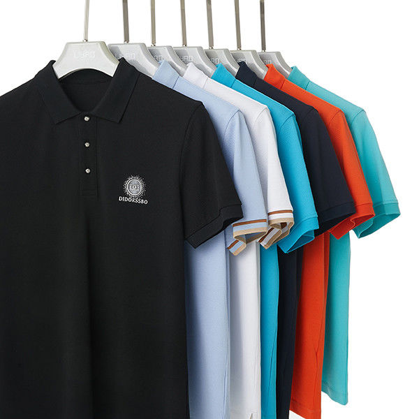 Camicia da polo da uomo con colore personalizzato e logo ricamato