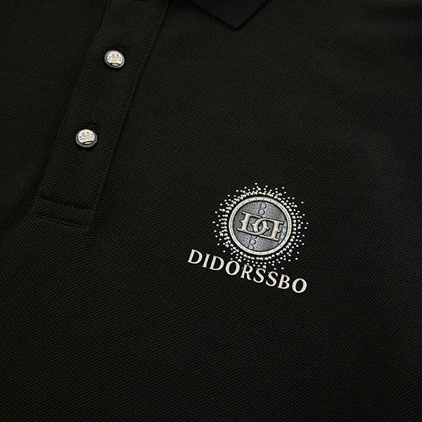 Camicia da polo da uomo con colore personalizzato e logo ricamato