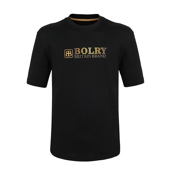 T-shirt da uomo traspirante con logo personalizzato e bianco nero blu ciano