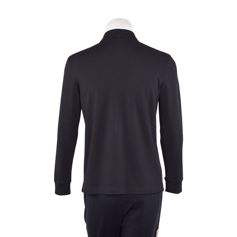 Camicie da polo da uomo a manica lunga, di cotone e spandex per la pelle, con logo personalizzato