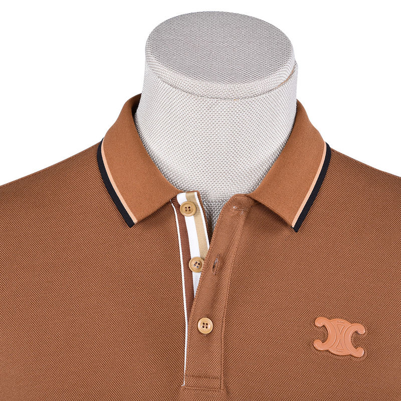 Disegno speciale del colletto Anti-Pilling Polo di colore semplice con logo e tessuto personalizzati