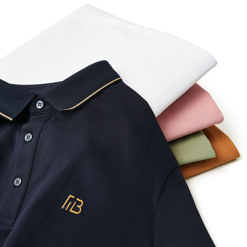 Colori personalizzati T-shirt da polo ricamato maschile 100% cotone biologico per abbigliamento casual
