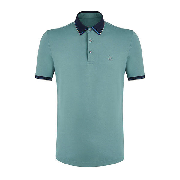 T-shirt di polo in tessuto di cotone con ricamo