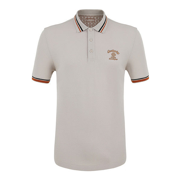 T-shirt di polo a righe con logo personalizzato
