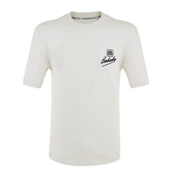 T-shirt maschile ricamato ad alta elasticità con logo e peso del tessuto 170-210 grammi