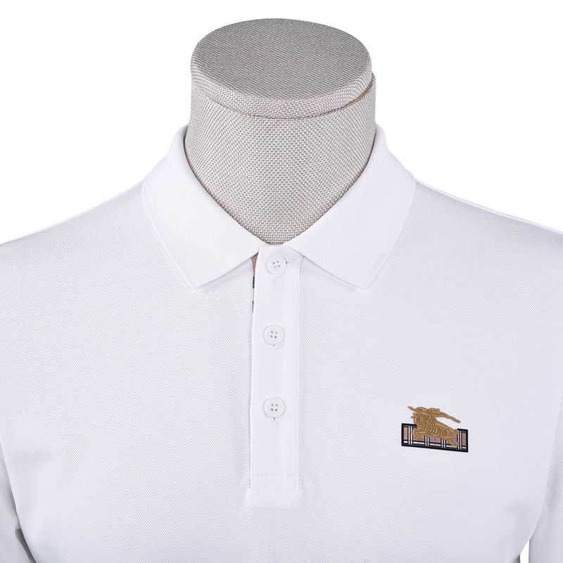 Stampa logo personalizzata 100% cotone bianco di lusso polo a manica lunga per uomini ragazzi