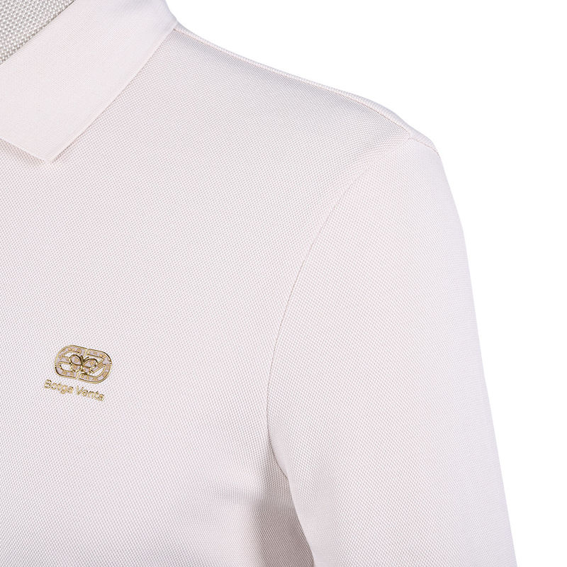 T-shirt anti rughe in bianco manica lunga logo personalizzato Peso 170-210g