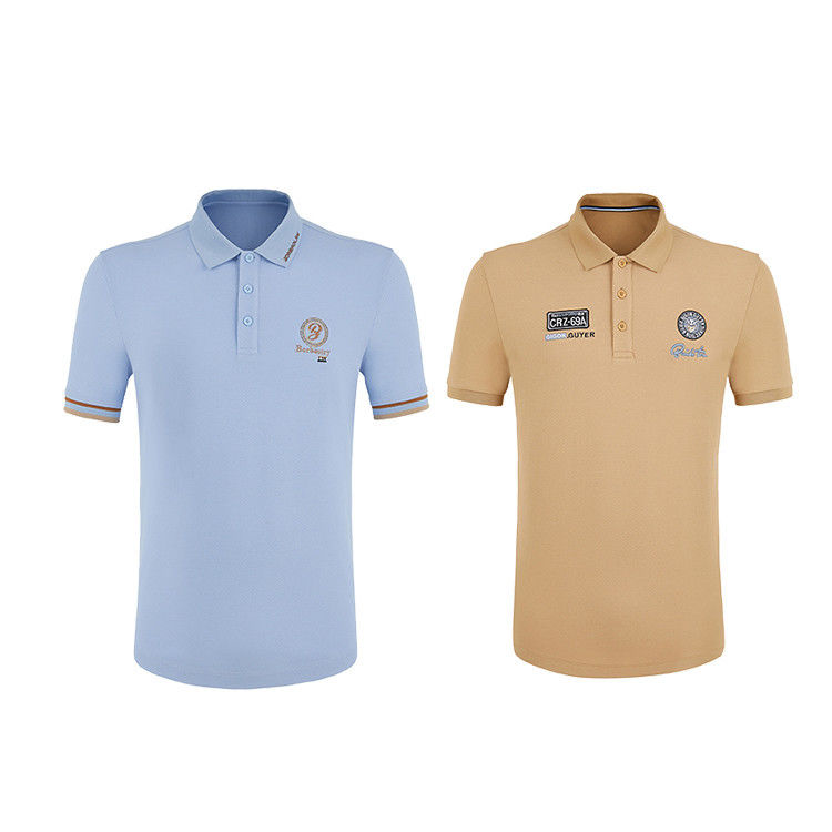 Casual Style Short Sleeve Polo T-Shirt con disegni personalizzati e design traspirante