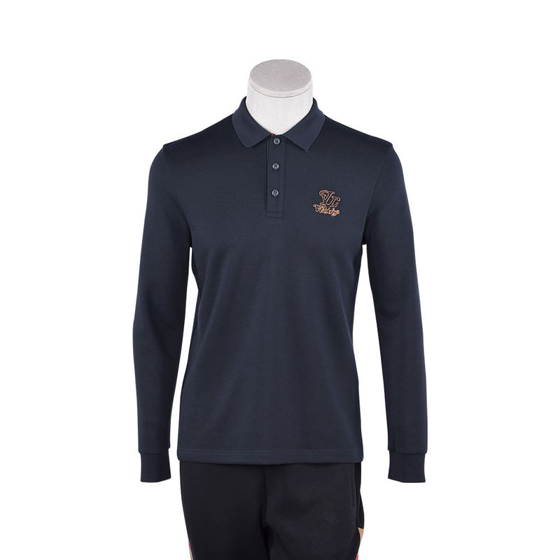 Camicia da polo da uomo di moda con maniche lunghe con colletto da camicia da lavoro e logo personalizzato