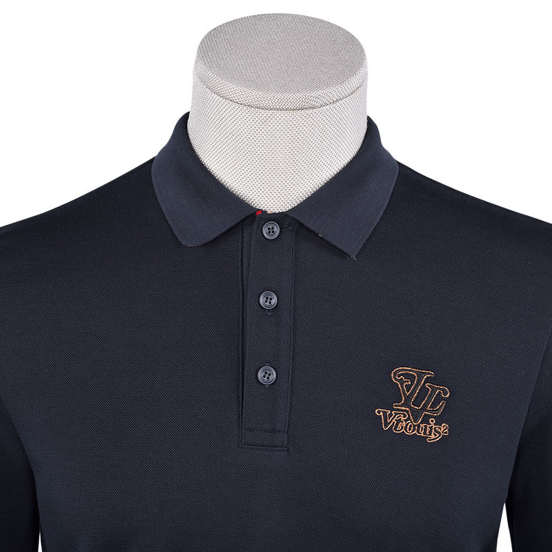 Camicia da polo da uomo di moda con maniche lunghe con colletto da camicia da lavoro e logo personalizzato