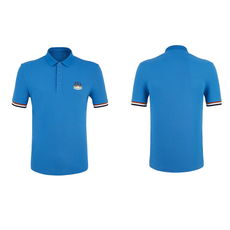Camicie da polo da uomo a manica corta in cotone anti-pilling con colore del logo personalizzato