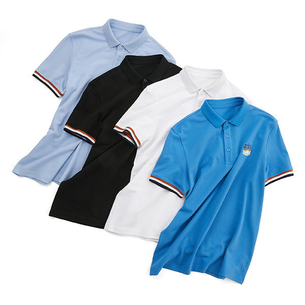 Camicie da polo da uomo a manica corta in cotone anti-pilling con colore del logo personalizzato
