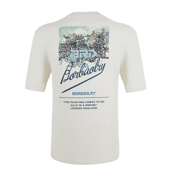 Logo a colori personalizzati T-shirt in cotone 100% ricamato Stampa in grandezza