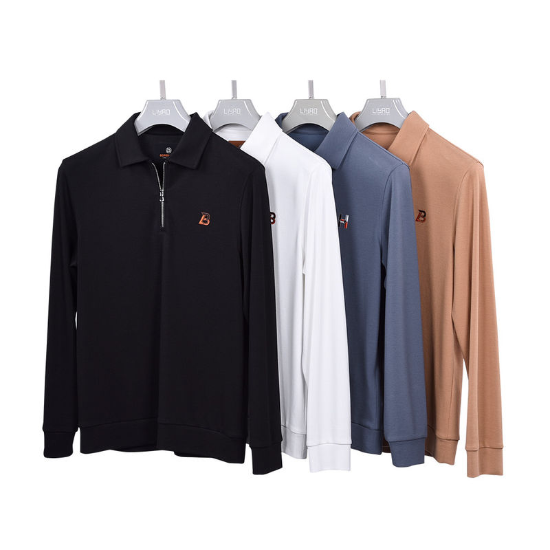 Stagione autunnale Camicia da polo impermeabile a manica piena per uomini Colori personalizzati 170-210 grammi