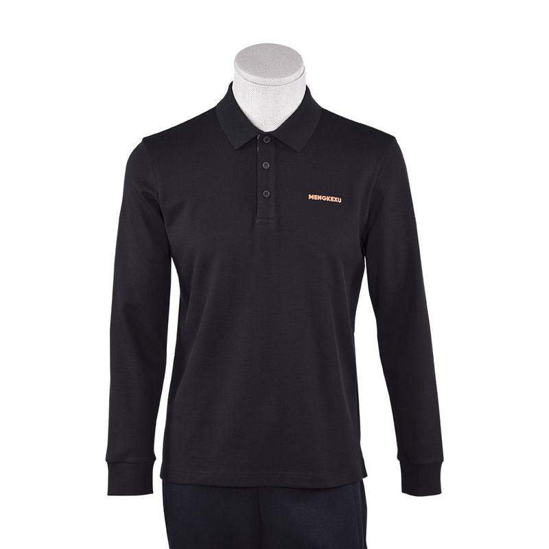 92 Polyestere 8 Spandex Camicie da polo da uomo Manica lunga Polo semplice Antirughe