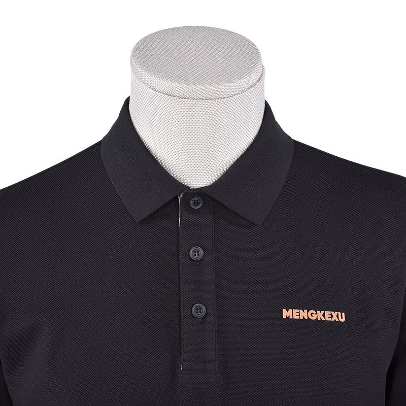 92 Polyestere 8 Spandex Camicie da polo da uomo Manica lunga Polo semplice Antirughe