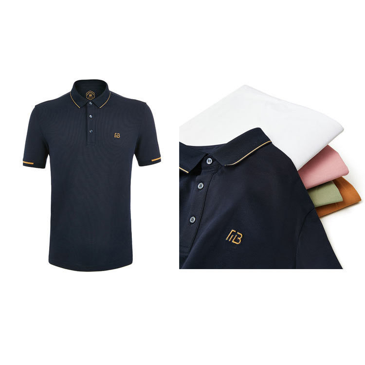 T-shirt da polo da uomo in tessuto 100% cotone con colletto da polo e stampa verde