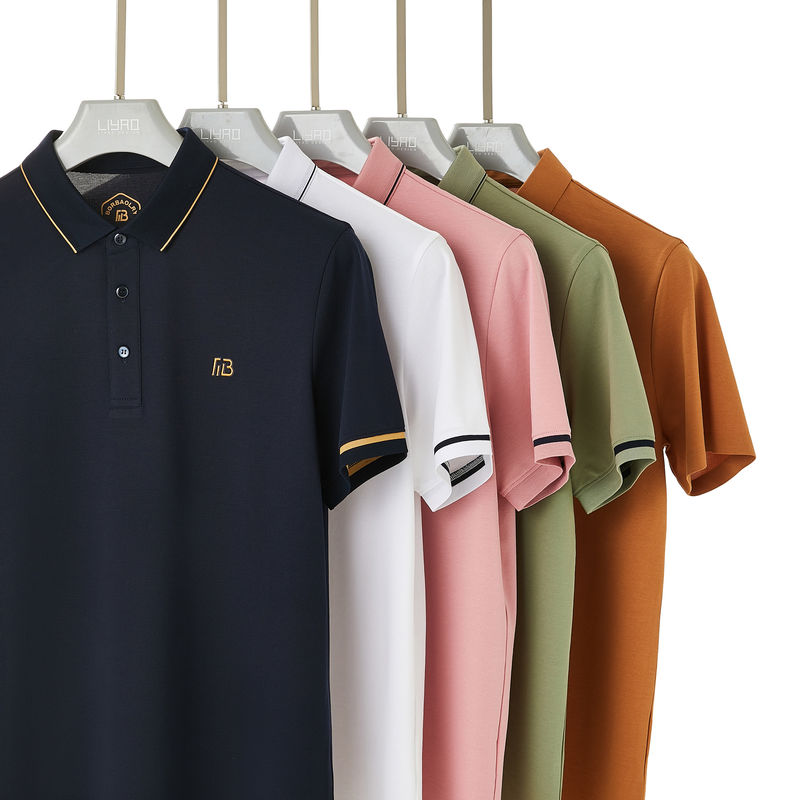 T-shirt da polo da uomo in tessuto 100% cotone con colletto da polo e stampa verde