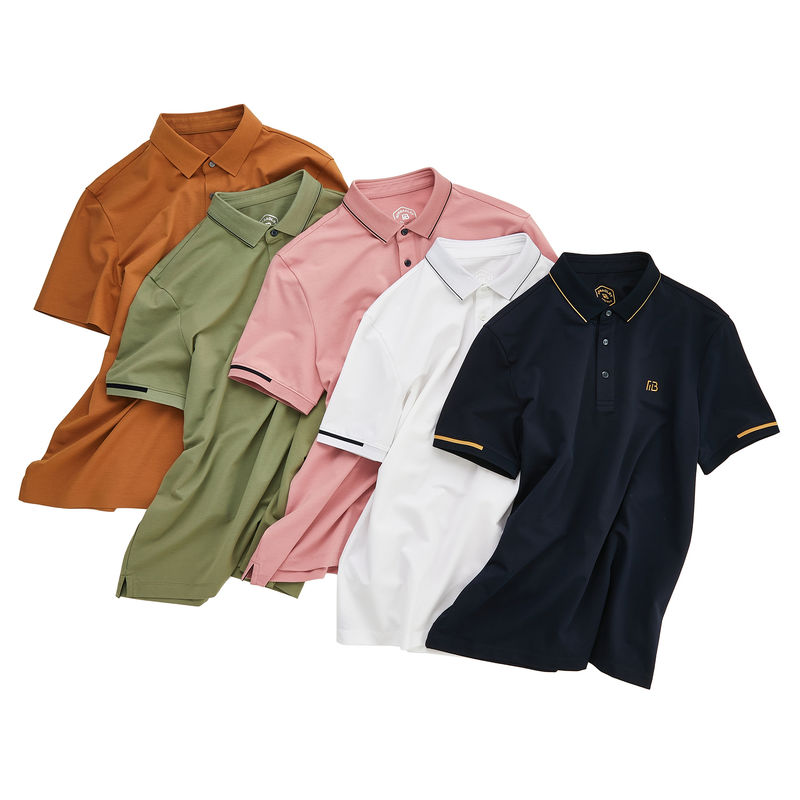 T-shirt da polo da uomo in tessuto 100% cotone con colletto da polo e stampa verde