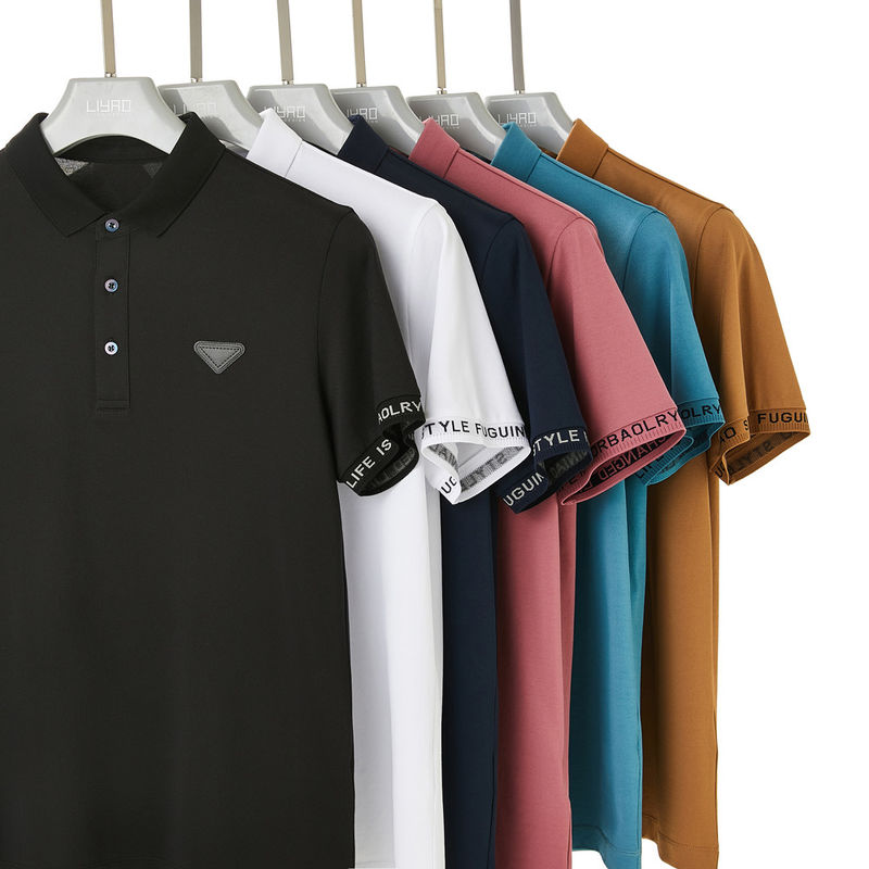 Logo stampato personalizzato Camicie da golf per bambini in nero 100% cotone Pique Polo Shirt