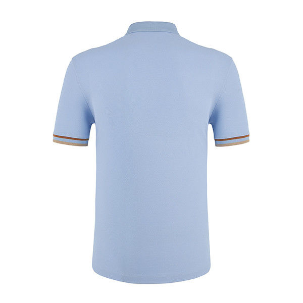 Camicie da polo da uomo a colori personalizzati blu con logo ricamato e tessuto di cotone traspirante
