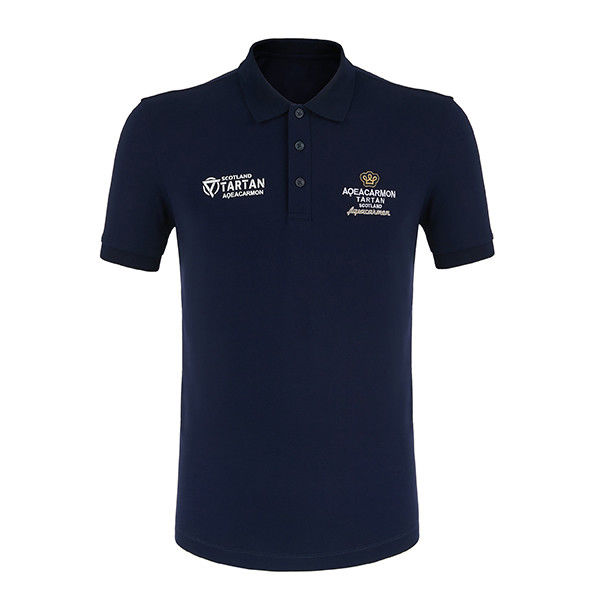 100% cotone Comodo Logo personalizzato Polo T-shirt Tessuto 95% poliestere 5% spandex
