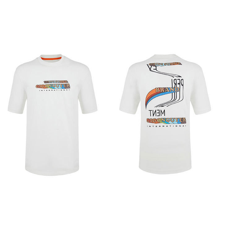 Disegno su misura Colore Rotondo Collo T-shirt Bianco cotone per uomo Uomini ODM OEM Puff DTG Stampa