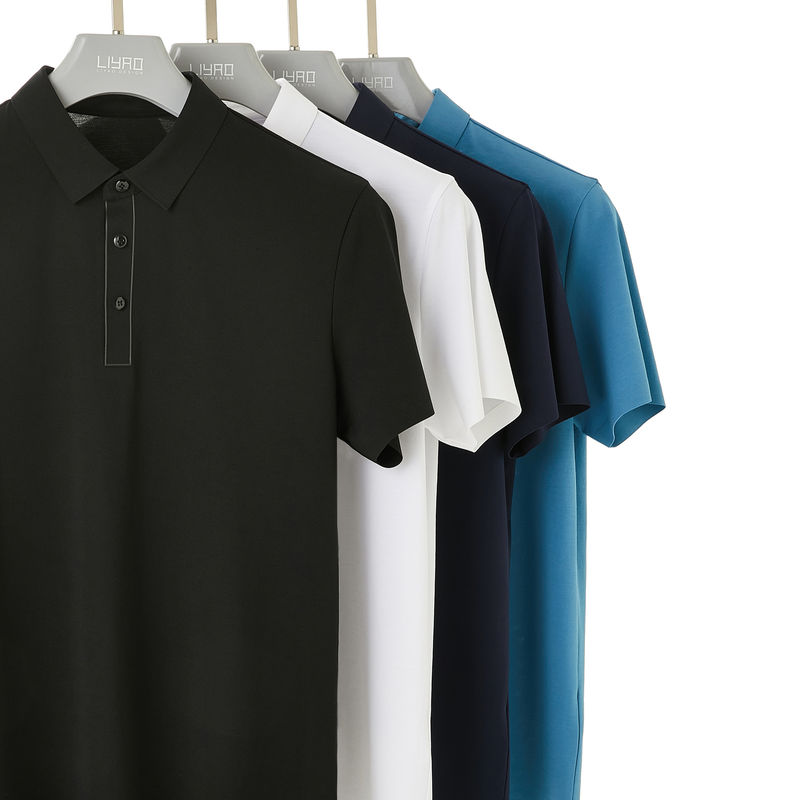 Protezione UV in cotone sublimato senza cuciture in colore solido Uniforme da golf Polo Shirt per uomini