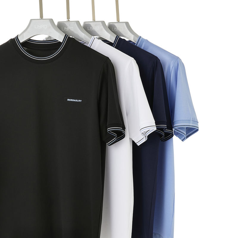 O-Neck Collar Tessuto a maglia Sport T-Shirt Oversized Custom Logo Stile Per Uomini