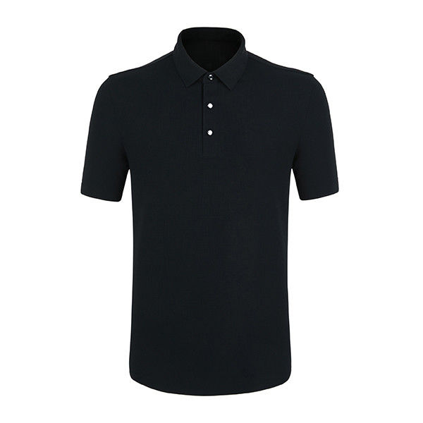 Nero Bianco Marrone Tessuto di cotone senza cuciture Per Uomini Logo Polo T-Shirt Stampa su misura