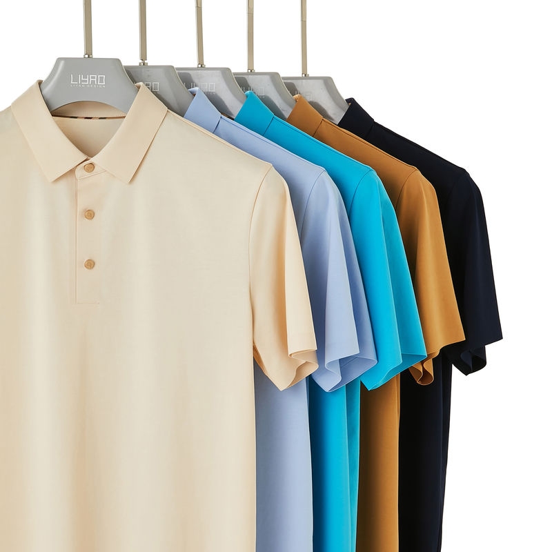 95% di cotone 5% di spandex Uomo Golf Business Uniforme Colorato Polo T-shirt per le prestazioni