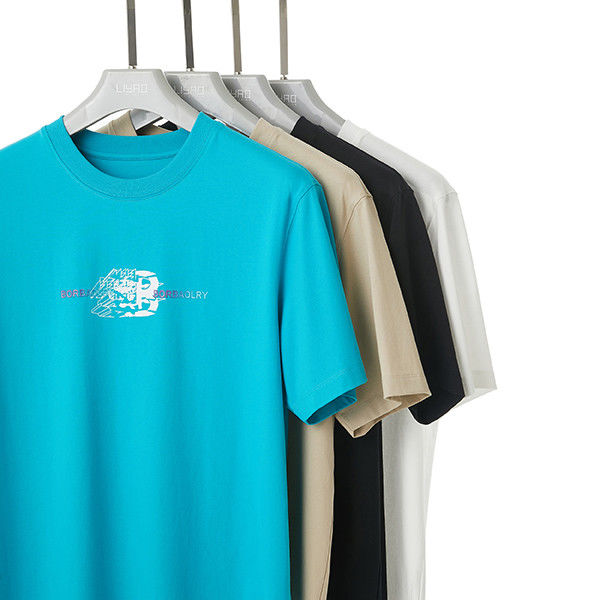 Disegno personalizzato T-shirt maschile 100% cotone O-Neck manica corta anti-pilling traspirante