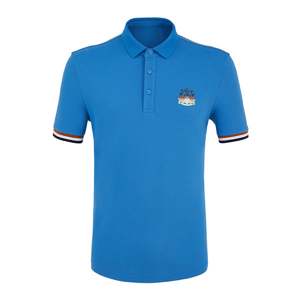T-shirt da golf da uomo bianco blu e nero con personalizzazione