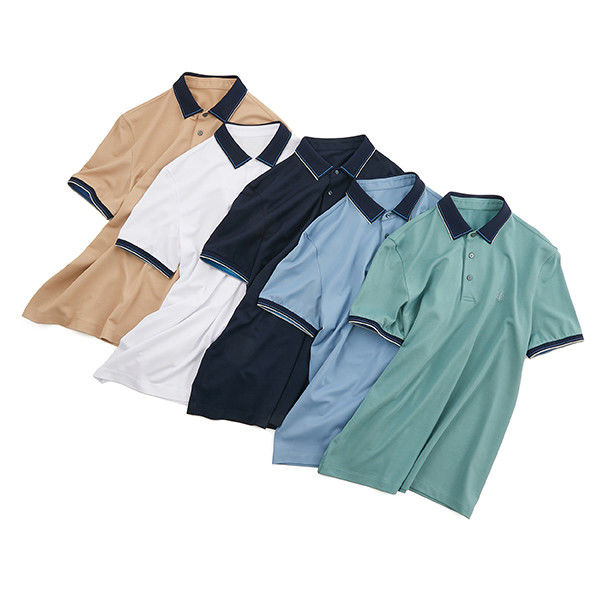 Camicia da polo da uomo a due colori con manica corta estiva in 100% cotone//95% 5% tessuto spandex