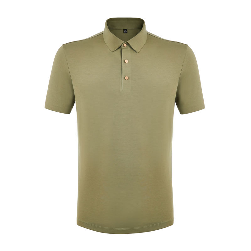Camicie da polo da uomo verde oliva Logo personalizzato ECO OEM ODM 100% cotone 170-210 grammi T-shirt