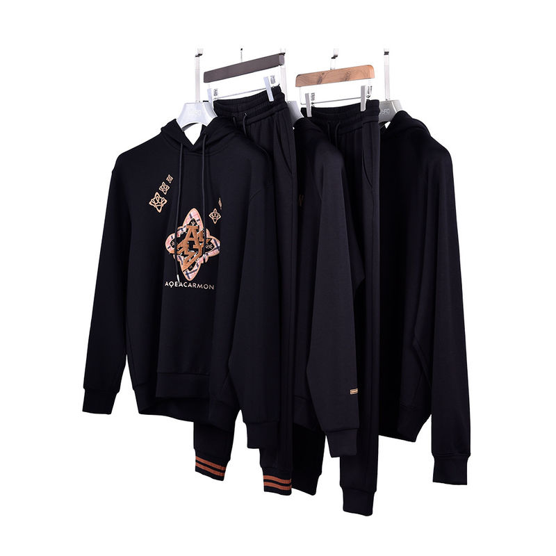 Logo personalizzato colore felpe con cappuccio e pantaloni maschili Set 100% cotone abiti per i vostri vestiti