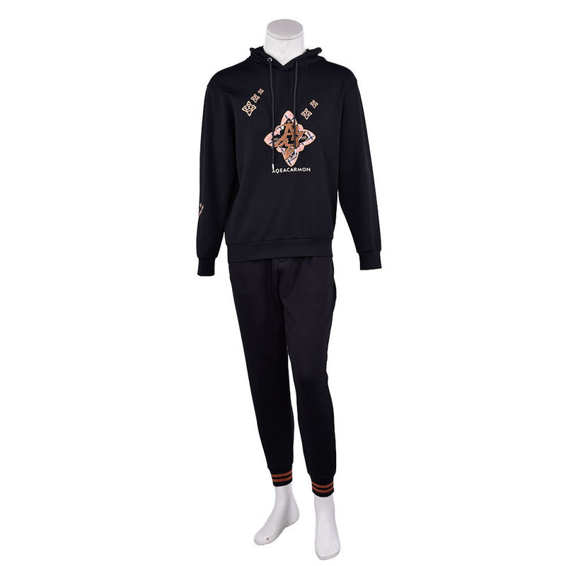 Logo personalizzato colore felpe con cappuccio e pantaloni maschili Set 100% cotone abiti per i vostri vestiti