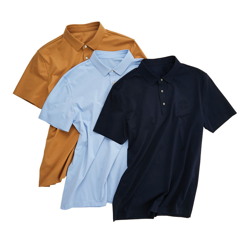 Logo di colore personalizzato Polo Spandex Nylon T-shirt maschile senza cuciture per modelli OEM ODM