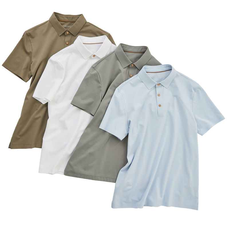 Camicetta da polo ricamata con logo Camicetta da polo bianca semplice 100% cotone colore personalizzato