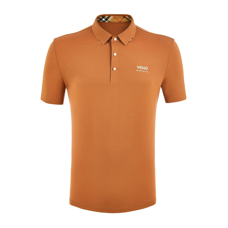 Stampa verde Camicie da polo in cotone da uomo per ufficio Uniforme a maglia