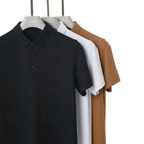 Camicia da polo anti-rughe in tessuto a maglia per uomini con colore personalizzato e design oversized