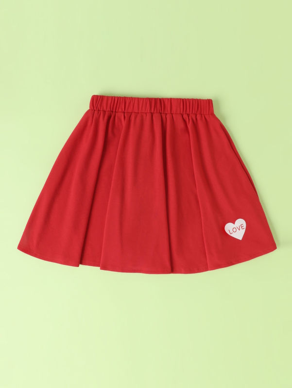 Ragazze gonne corte rosse e abiti con il modello di cuore d'amore in poliestere spandex