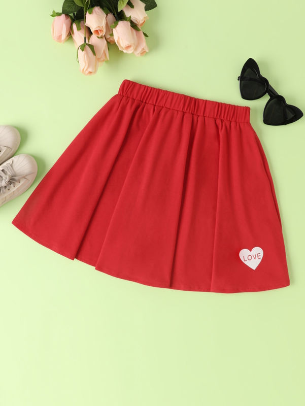 Ragazze gonne corte rosse e abiti con il modello di cuore d'amore in poliestere spandex