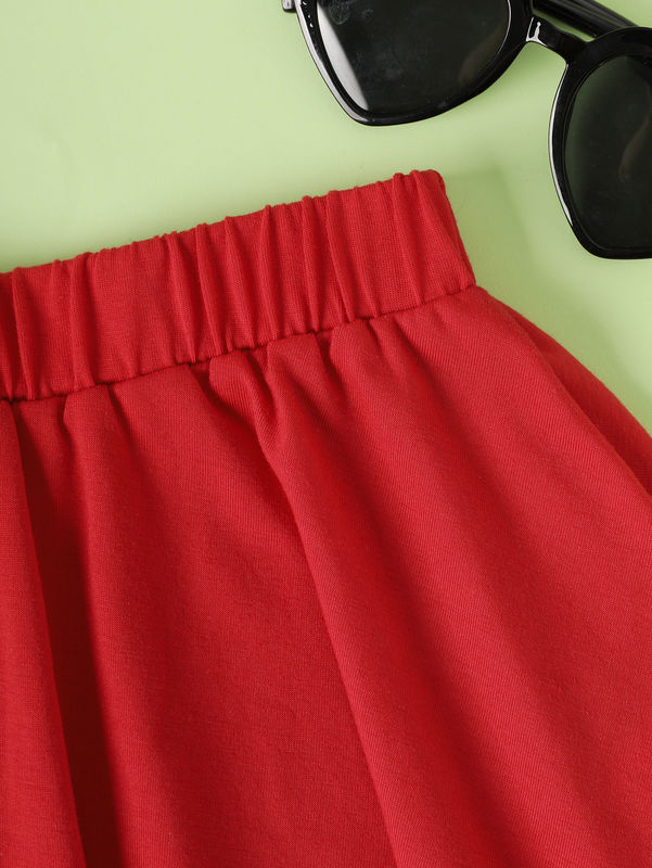 Ragazze gonne corte rosse e abiti con il modello di cuore d'amore in poliestere spandex