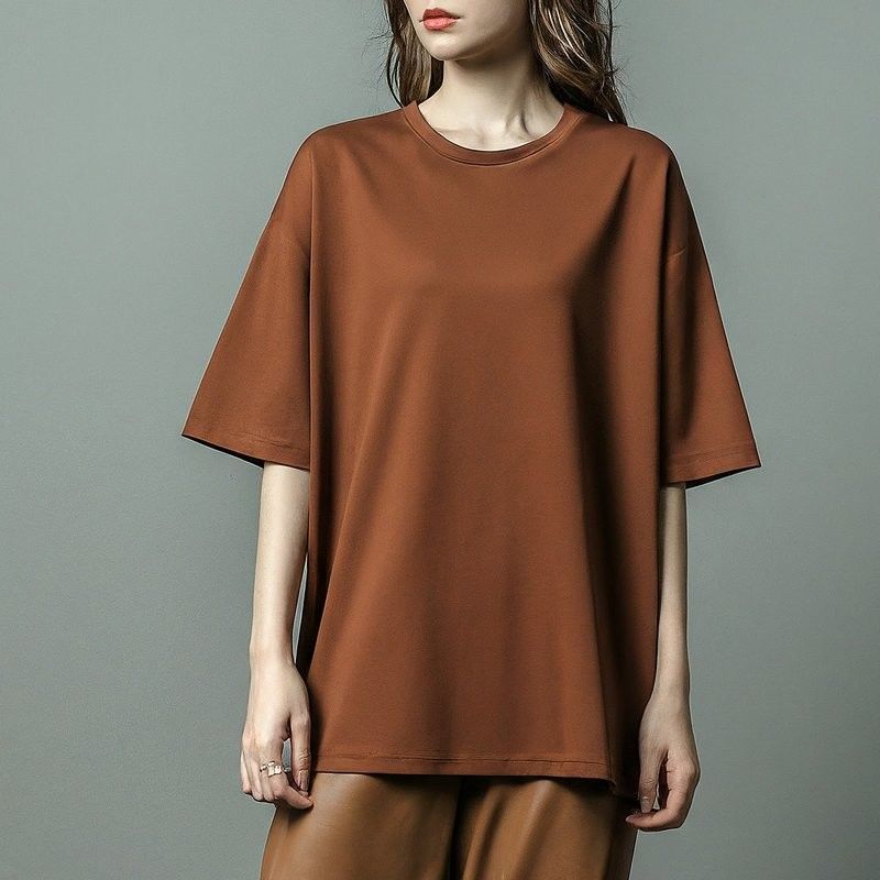 T-shirt da donna in grande dimensione semplice 200 grammi S-6XL con colletto O-Neck