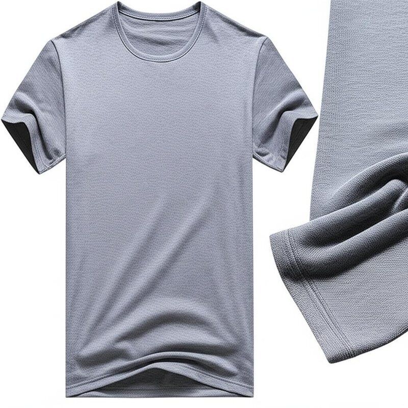 Maniche corte T-shirt da uomo a misura Tessuto a maglia 100% cotone Materiale traspirante adatto alle attività all'aria aperta