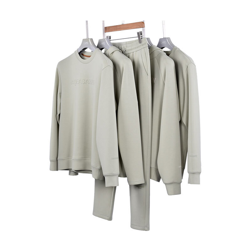 Tuta sportiva da jogging da uomo di alta qualità con tecnologia anti-odore, ideale per l'uso quotidiano, con felpa con cappuccio e pantaloni della tuta con stampa in rilievo 3D