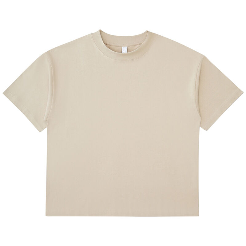 T-shirt da uomo girocollo con spalle scese, vestibilità boxy, logo personalizzato, alta qualità, pre-ristretto, 100% cotone pesante