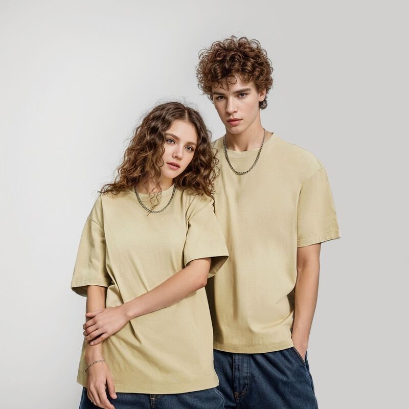 T-shirt bianca da uomo di alta qualità T-shirt da uomo con nervatura a nervatura